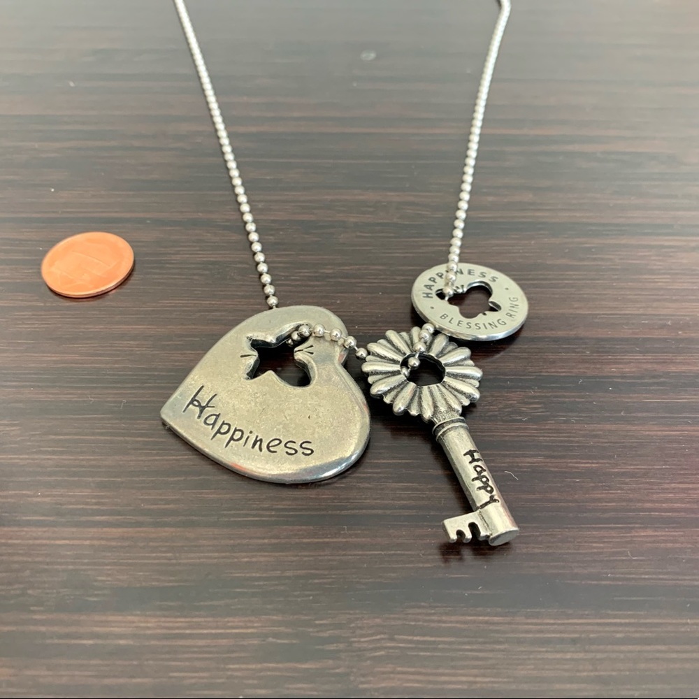 Happiness Heart and Key Pendant